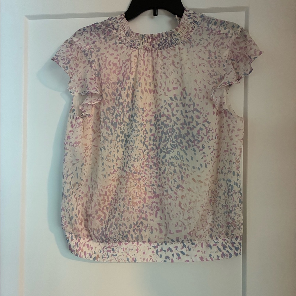 Women's Express Multicolor Ruffle Sleeve Top